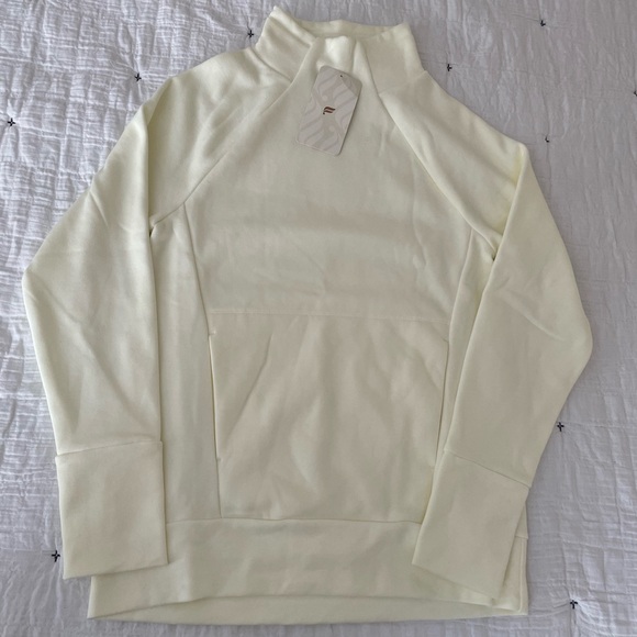 FABLETICS Zaylee Funnel Neck Pullover Tunic Sweatshirt in Warm White Size M NWT - Picture 4 of 10